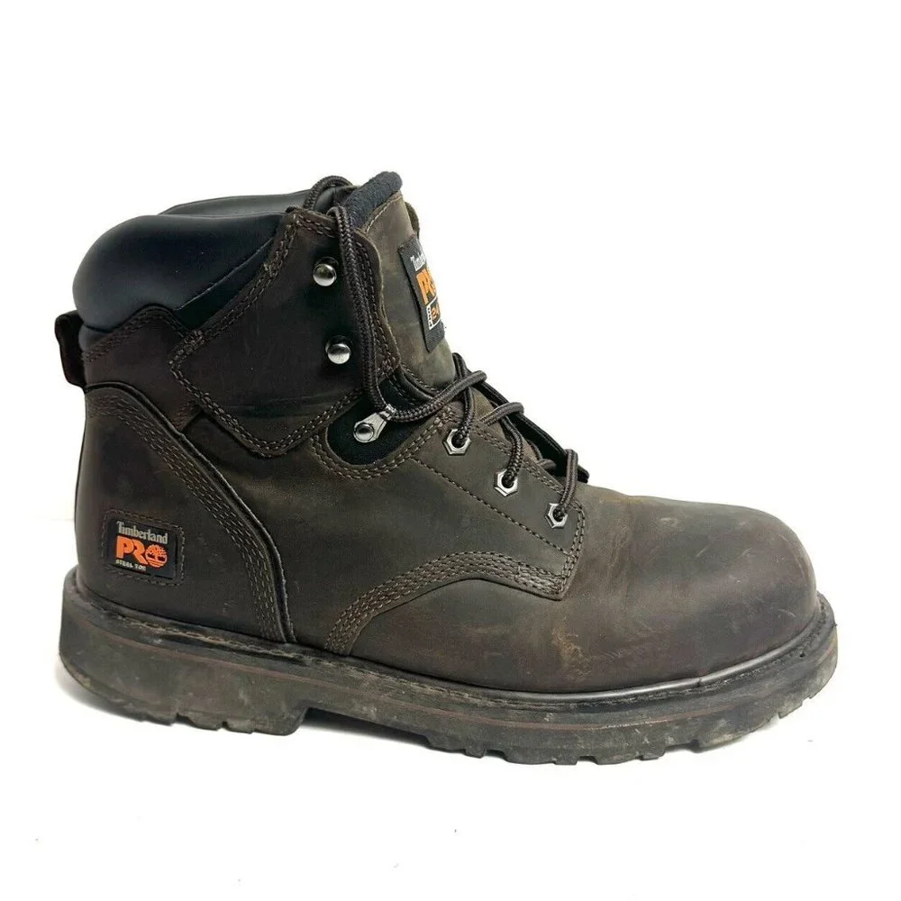 Timberland Pro Mens Pit Boss Steel Toe Work Boot Brown Size 12 M